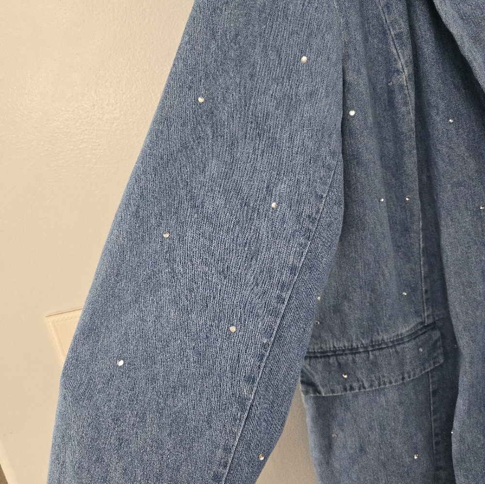 Ladies Quacker Factory 1-Button Lined Denim Jacke… - image 6